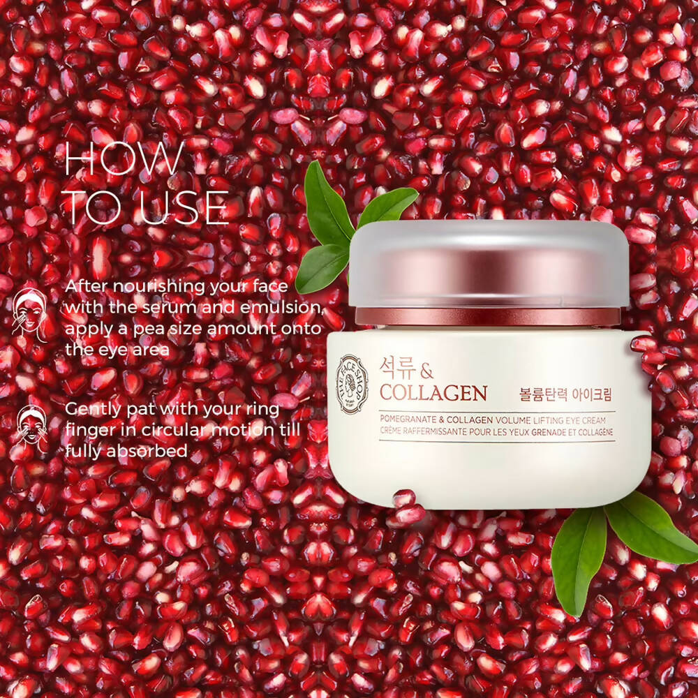 The Face Shop Pomegranate & Collagen Volume Lifting Eye Cream - Korean Skincare | Grocsy