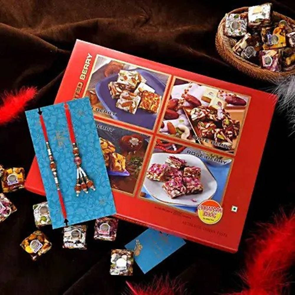 Ethnic Pearl Lumba Rakhi Set & Assorted Berry Bites | Grocsy
