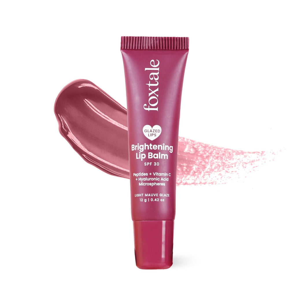 Foxtale Brightening SPF 30 Lip Balm - Light Mauve Glaze (Caramel), Brightens Lips, Reduces Pigmentation | Grocsy