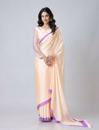 Vastranavya Peach Mandala Print Free Hand Ready to Wear Saree | Grocsy