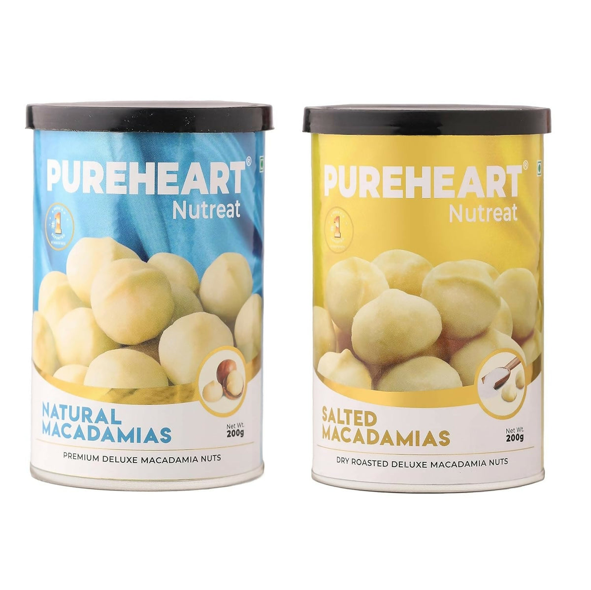 Pureheart Nutreat Combo of Natural Macadamia and Salted Roasted Macadamia | Grocsy