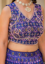Wedding Partywear Royal Blue Slim Georgette Lehengha Choli With Dupata - Agnidhara | Grocsy