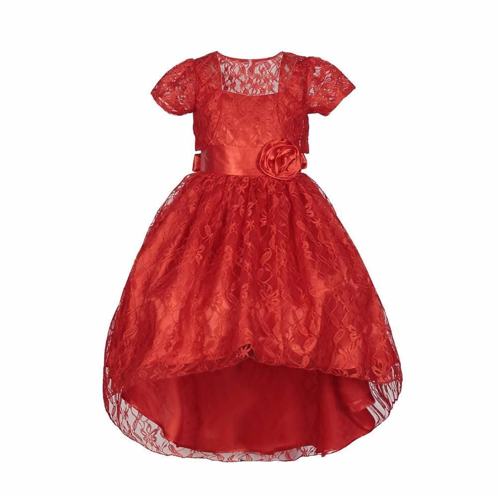 Asmaani Baby Girl's Red Colour Satin A-Line Maxi Full Length Dress (AS-DRESS-22157) | Grocsy
