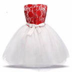 Asmaani Baby Girl White and Red  Maxi Full Length Frock (AS-DRESS-22051) | Grocsy