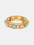 Ruby Raang 22k Gold Polished Multi Kundan Bracelet | Grocsy