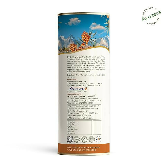 Wellwith Sea Buckthorn with Turmeric Curcumin Oil Juice | Grocsy