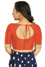 Aastha Fashion Women's Orange Art Silk Designer Traditional Readymade Blouse | Grocsy