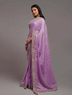 PR Fashion Onion Chinon Embroidery Lace Saree | Grocsy