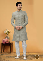 Joban Fashion Men's grey Super 66 Plain Kurta Pyjama set | Grocsy
