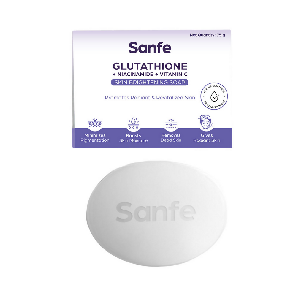 Sanfe Glutathione + Niacinamide + Vitamin C Brightening Soap | Grocsy