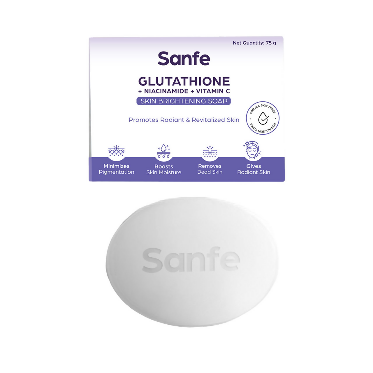 Sanfe Glutathione + Niacinamide + Vitamin C Brightening Soap | Grocsy