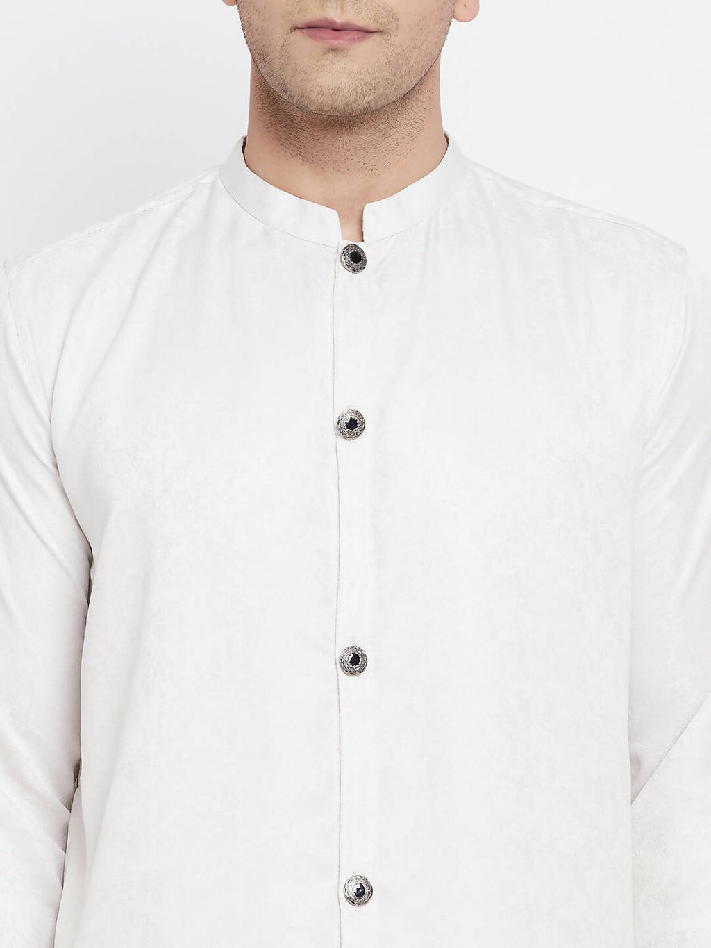 Even Apparels White Rayon Men's Sherwani Kurta With Open Front | Grocsy