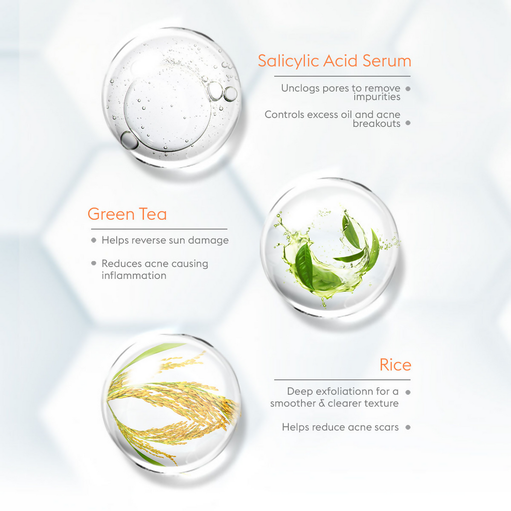 VLCC Oil Defense Scrub With Salicylic Acid Serum Green Tea & Rice | Grocsy