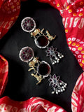Joban Fashion Women Wine Dual Tone Ethnic Partywear Beaded Earring | Grocsy