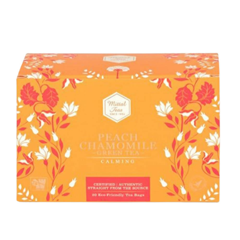 Mittal Teas Peach Chamomile Green Tea - Eco Friendly Bags | Grocsy