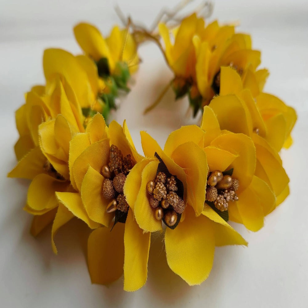 Yellow Orchids Gajra | Grocsy