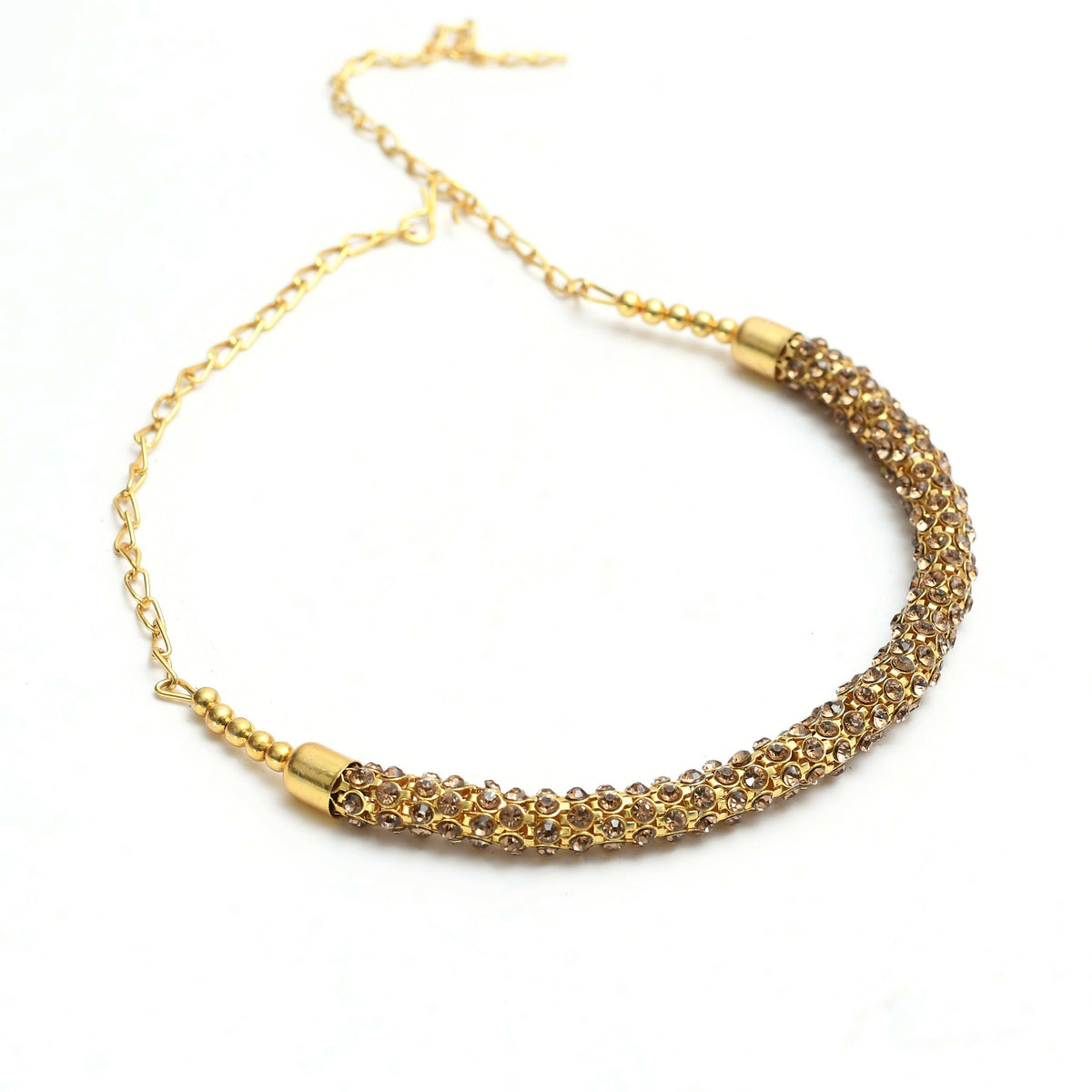 Mominos Fashion Johar Kamal Gold-Polished Brass Finish Hasli Design Choker For Women (Golden) | Grocsy