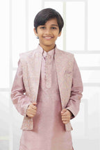Raivat Ethnic Art Silk Embroidery Work 3 Pics Jacket Set In Onion Pink Colour | Grocsy