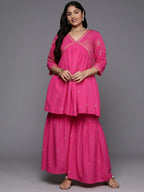 Ahalyaa Women's Traditional Wear Co-ords - Pink | Grocsy