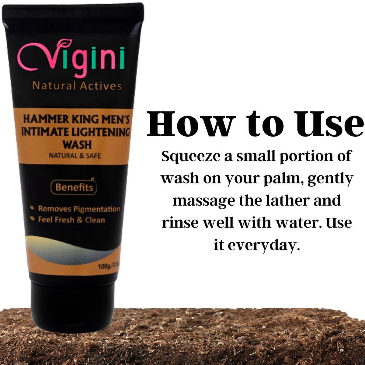 Vigini Natural Hammer King Men's Intimate Lightening Wash for Men | Grocsy