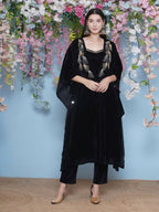 Joban Fashion Black Hand Embellished Kaftaan with ineer and Pant | Grocsy