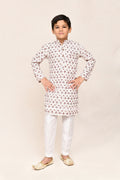 Joban Fashion Cotton Cream Kurta With Straight Fit Pant | Grocsy