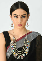 Mominos Fashion Johar Kamal Handicraft Finish Kundan Work Long Necklace For Women (Multi) | Grocsy