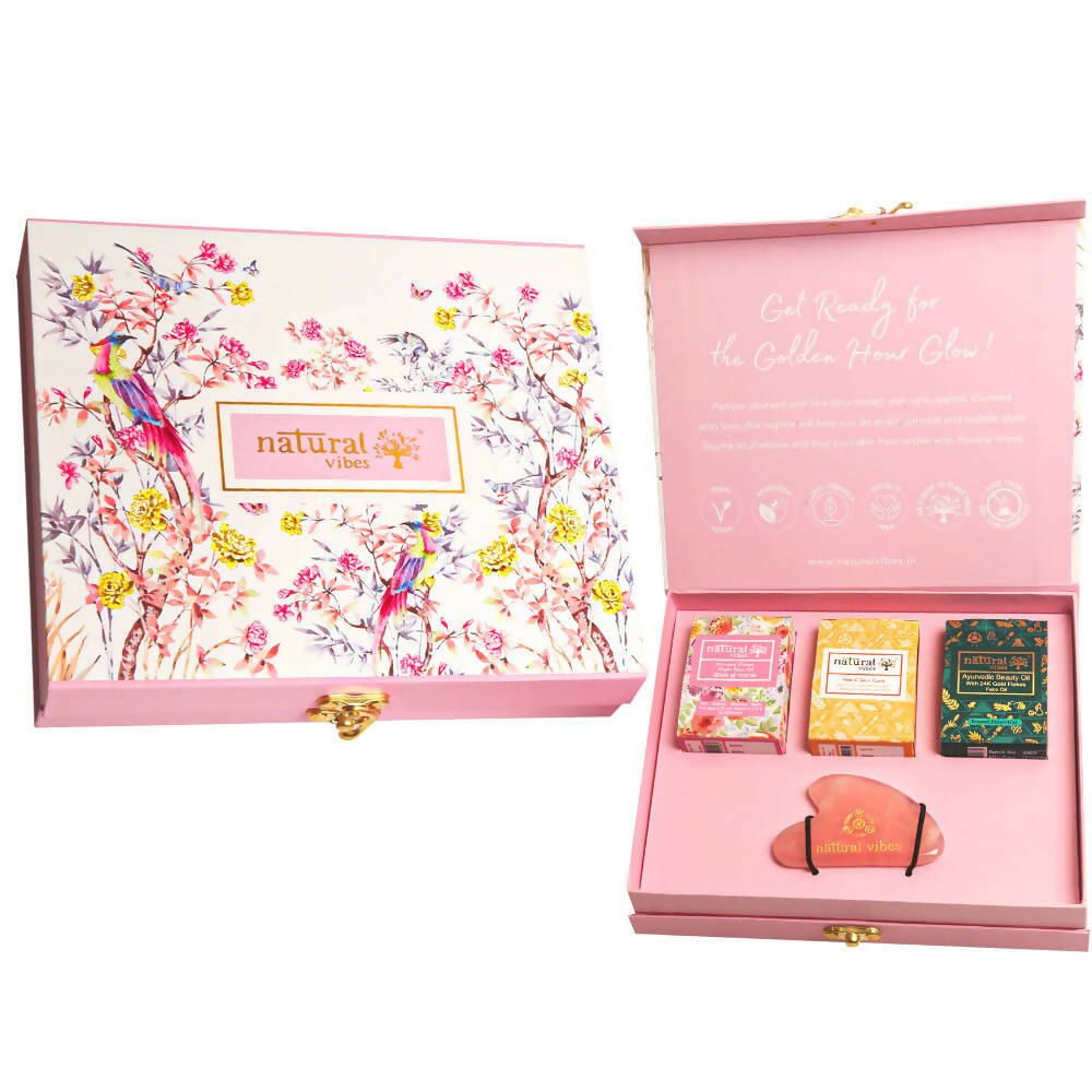 Natural Vibes Glow Getter Gift Set with Rose Quartz Gua Sha | Grocsy