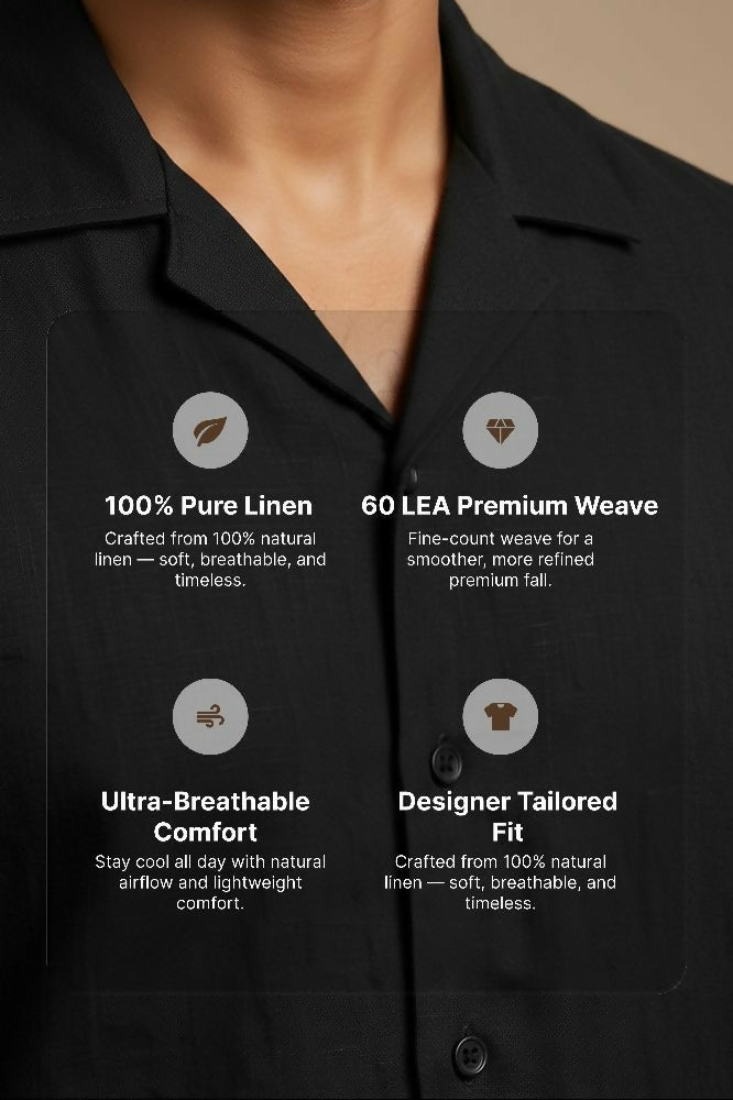 Eclipse — Black Cotton Shirt by Hilo Design | Grocsy