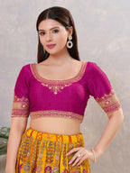 Joban Fashion Women Silk Purple Stitched Blouse | Grocsy
