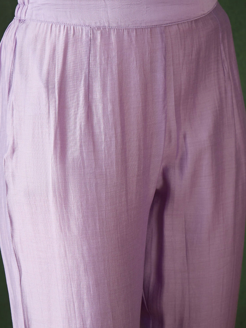 Lavender Crystal Organza schiffli embroidery Kurta With Trouser & Dupatta - Bhumi | Grocsy