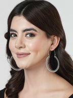 NVR Women Silver Full Circular Hoop Earrings | Grocsy
