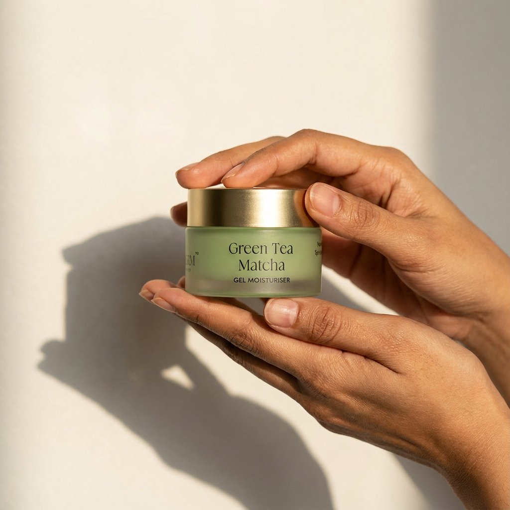 VedicDerm Green Tea Matcha Gel Moisturiser with Squalene and Niacinamide | Grocsy