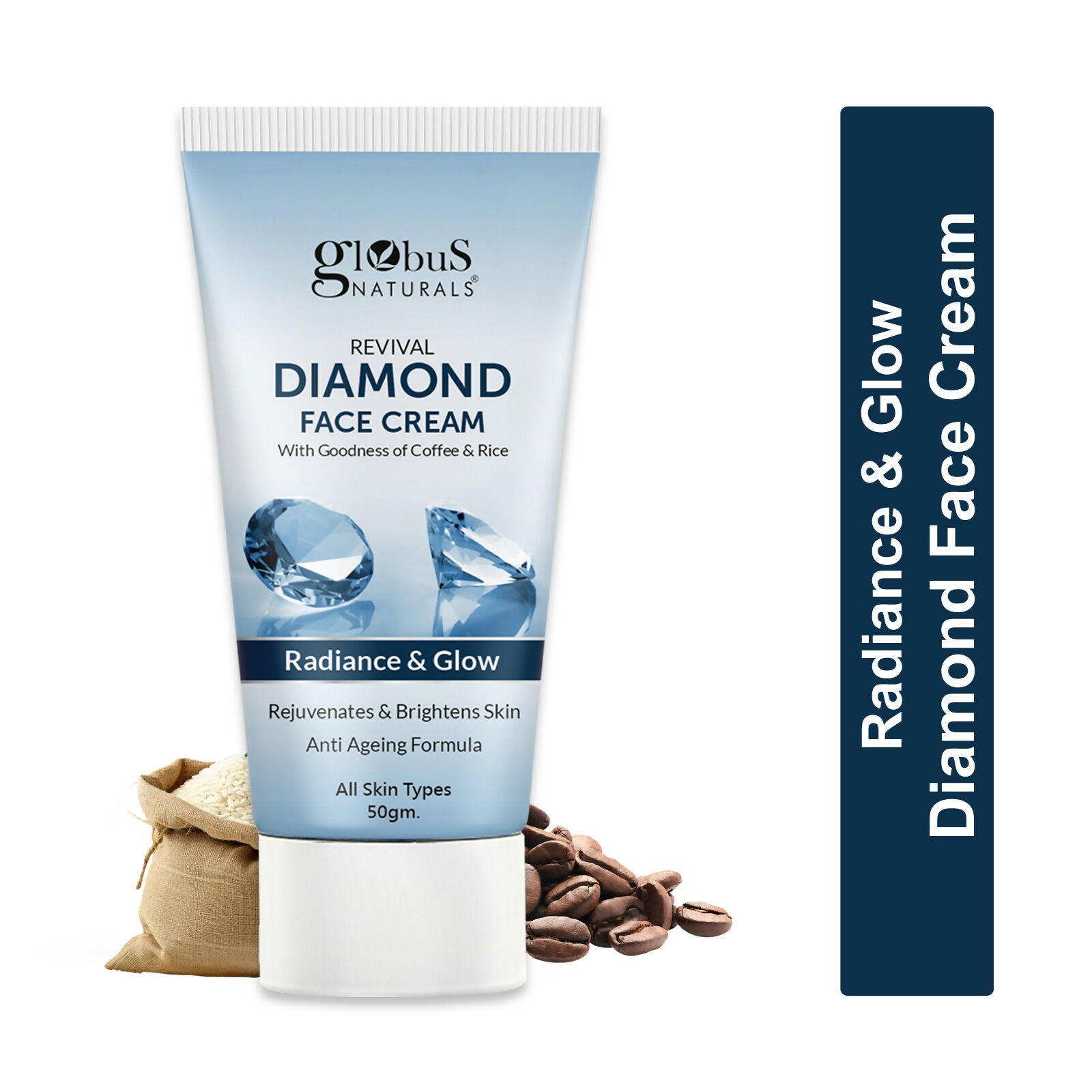 Globus Naturals Revival Diamond Face Cream, Suitable For All Skin Types | Grocsy