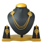 Gold-Polished Alloy Long Layered Goddess Necklace - The Pari | Grocsy