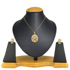 Gold-Polished Alloy Rhinestones Studded Pendant Set - The Pari | Grocsy