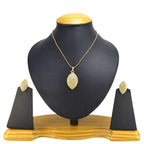 Gold-Polished Alloy Rhinestones Studded Pendant Set - The Pari | Grocsy