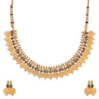 Gold-Polished Alloy Temple Jewellery Coin Sleek Choker Necklace - The Pari | Grocsy