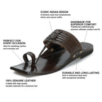 Stepsoft Men'S Brown Sqaure Toe Kolhapuri Chappal | Handcrafted Leather Slip-On Ethnic Footwear | Grocsy