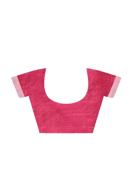 Mominos Fashion Moeza Magenta All Over Buti Handloom Silk Saree with unstitched Blouse piece | Grocsy
