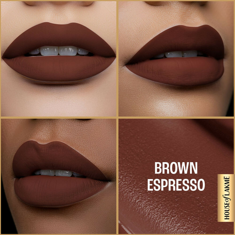 Lakme Ultimate Glam Matte Liquid Lipstick - Brown Espresso | Grocsy