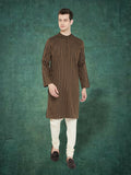 Even Apparels Men's Striped Brown and Black Kurta | Grocsy