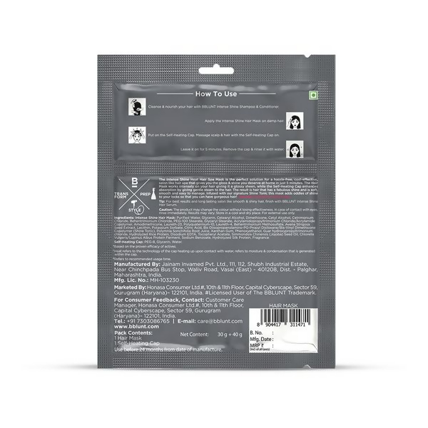 BBlunt Intense Shine Heat Hair Spa Mask With Rice & Silk Protein | Grocsy