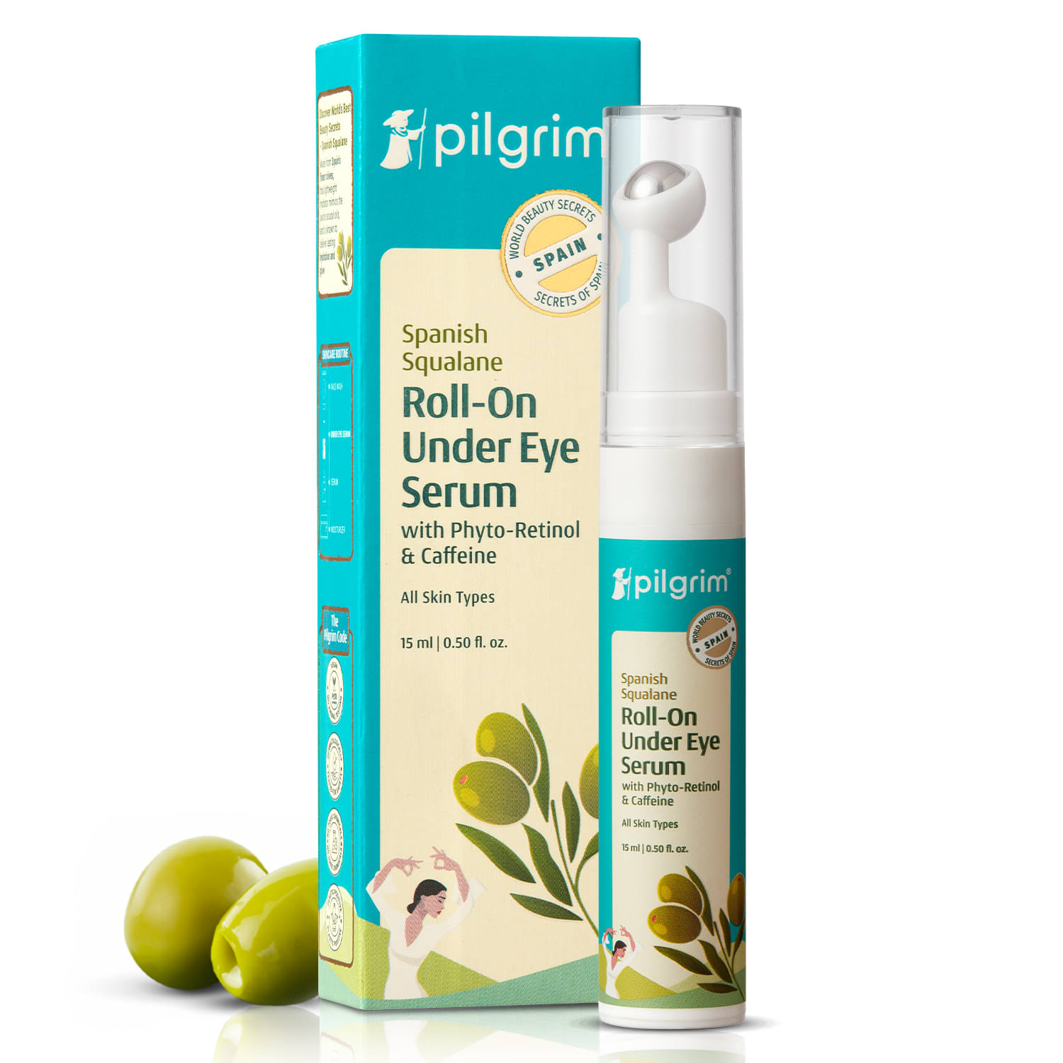 Pilgrim Roll-on Under Eye Cream Massage Roller To Reduce Dark Circles, Puffiness, and Fine Lines | Grocsy