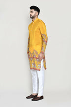 Joban Fashion White Colored Rayon Based With Digital & Sequence Work Fabric Kurta,Straight Fit Pant | Grocsy