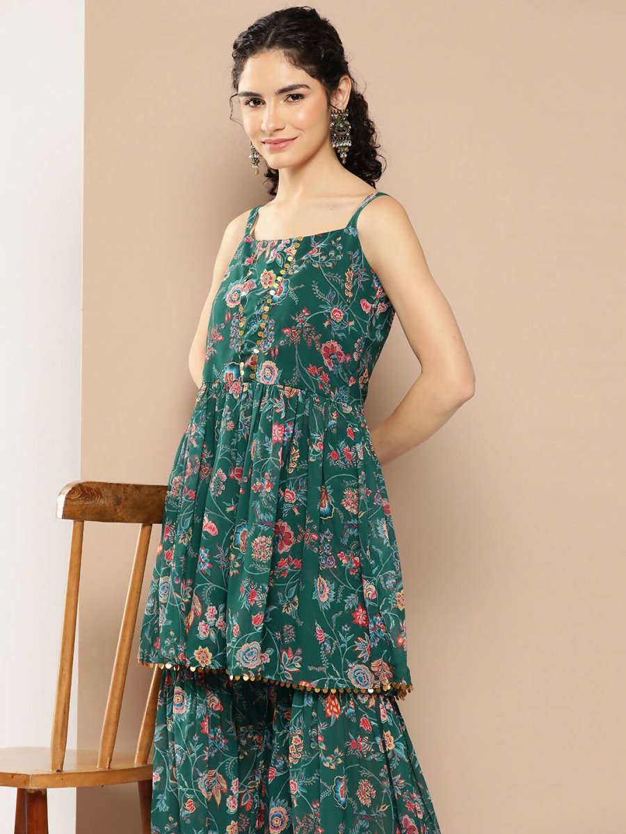 Ahalyaa Womens Kurta Set - Green | Grocsy