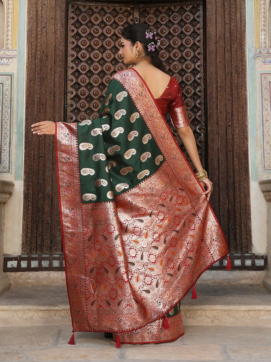 Shree Shyam Fashion Green Silk Saree | Grocsy