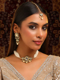 Ruby Raang Floral Kundan Studded Jewellery Set | Grocsy