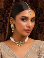 Ruby Raang Floral Kundan Studded Jewellery Set | Grocsy