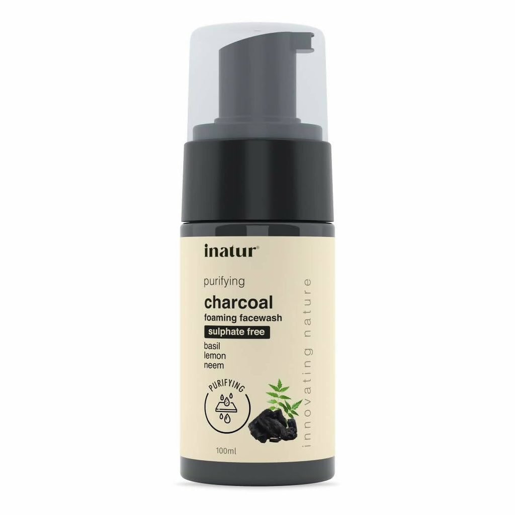 Inatur Charcoal Foaming Face Wash | Grocsy